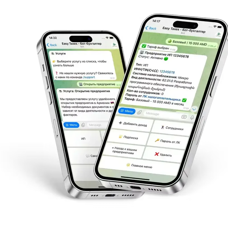 EasyTaxes online accounting application interface on mobile devices showing automated invoice processing and tax reporting features